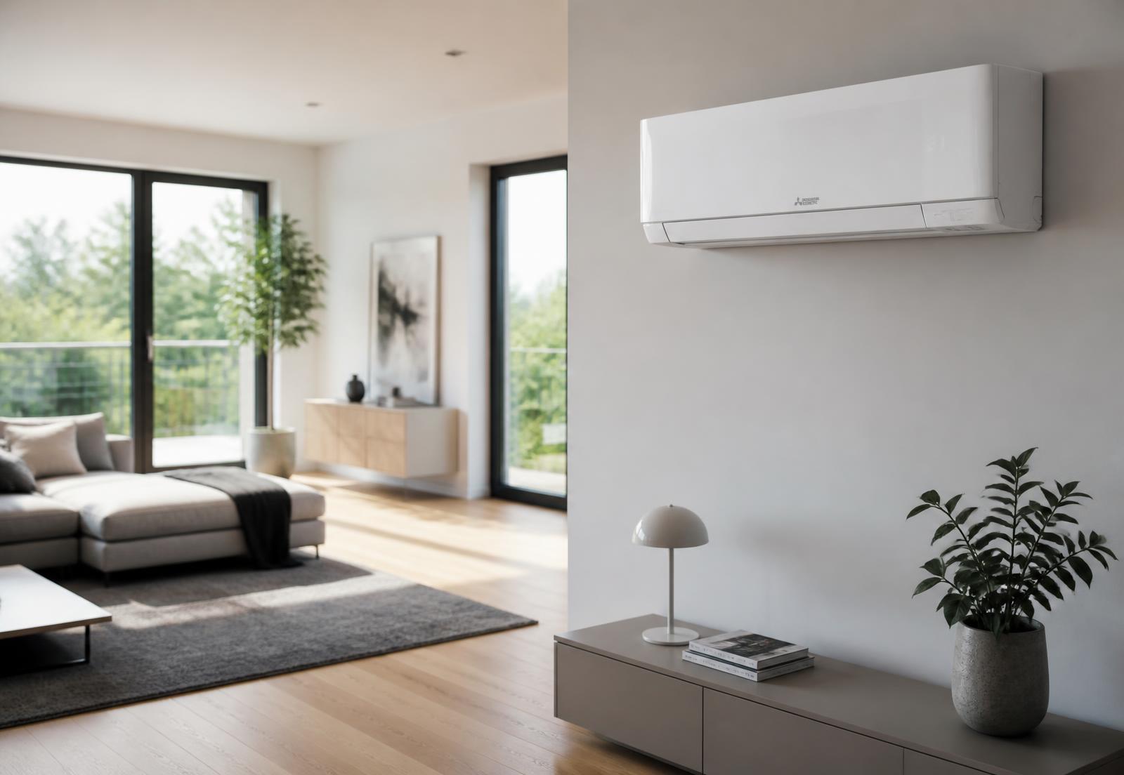 Split-Klimaanlage im Wohnzimmer